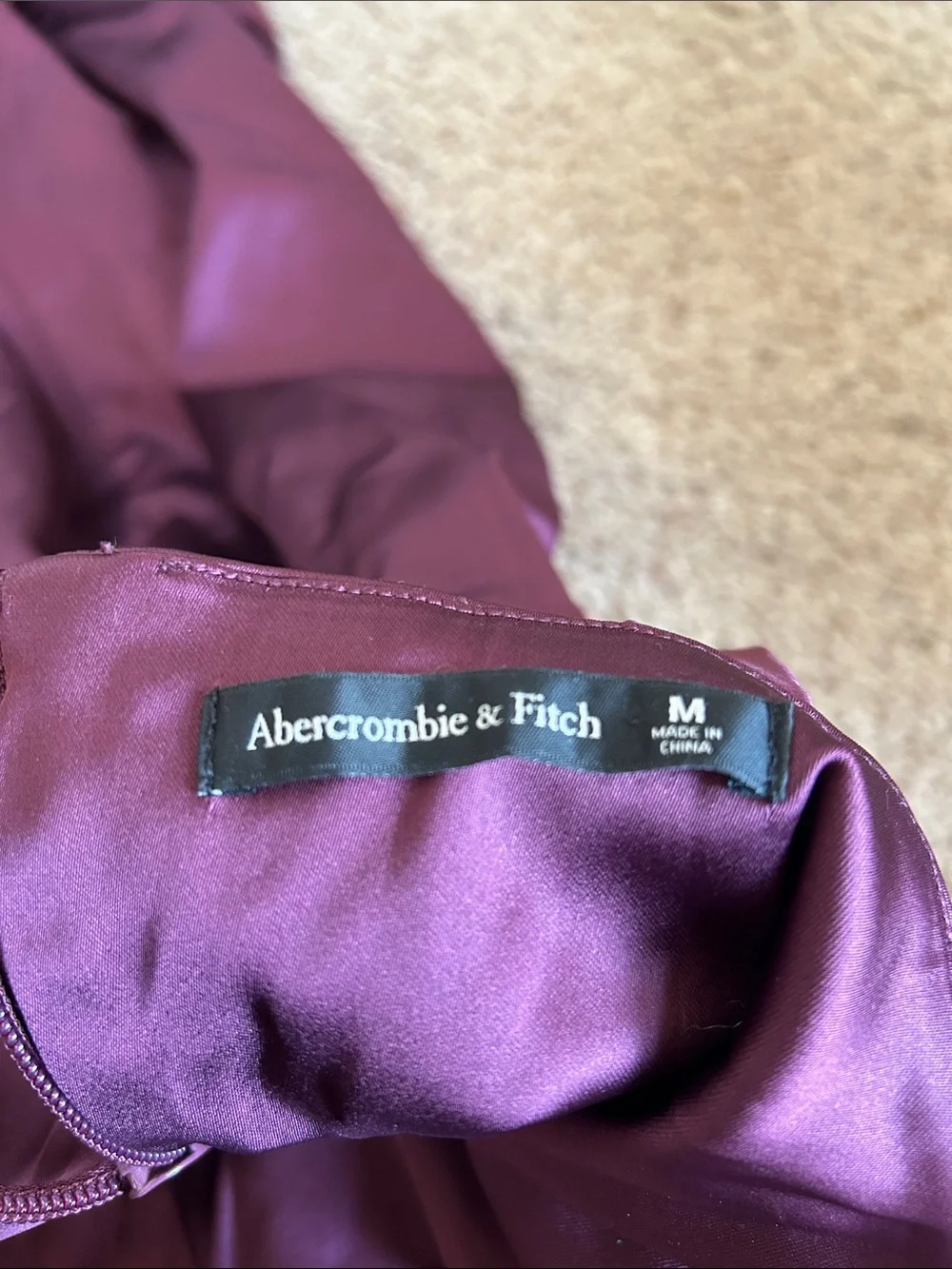 Abercrombie & Fitch Plum Satin Maxi Dress